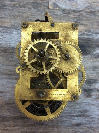 Antique Ansonia Time Only Calendar,  Gallery Wall Clock Movement