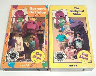 Barney: The Backyard Show (his 1st Video),  Barneys Birthday (2 Kids Vhs) Rare