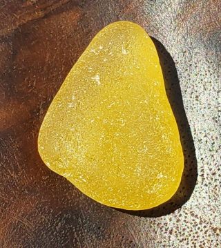 Beachen Sea Glass Extremely Rare Large Rich Sunshine Yellow C Marked Jq