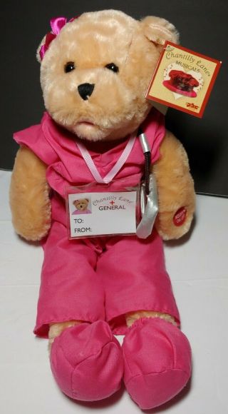 19” Female Plush Pink Scrubs Nurse Rn Musical Bear Motion Sings I 