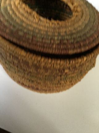 Wonderful Antique Hand Woven Yarn Basket American Indian? 2