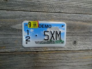 Wyoming Dealer Motorcycle License Plate All Paint Plate Rare With Low
