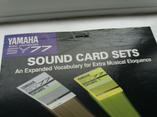 Yamaha Sy77 Synth Sound Cards Sales Brochure.  Rare Vintage Keyboard Synthesizer