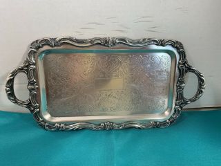 Fb Rogers Silver Co 1883 Rectangular Serving Or Vanity Tray 6083 12” X 6”