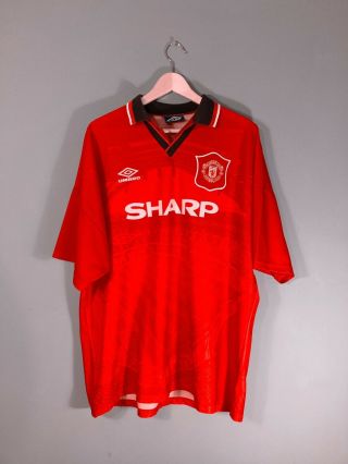 Manchester United 1994 - 96 Home Rare Vintage Football Shirt Umbro Xxl