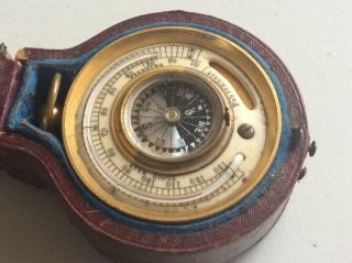 Rare Pocket Barometer With Compass And Thermometer In Shagreen Case Needs Work