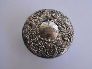Antique Vintage Silver Plated Trinket Box Crystal Bottom With Mirrored Lid