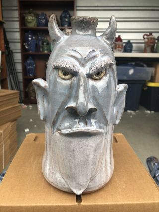 Rare Ghost White Devil Face Jug By Dal Burtchaell