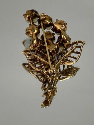 Trafari Vintage Art Glass rondelle bead Flower bouquet pin brooch Uranium 3