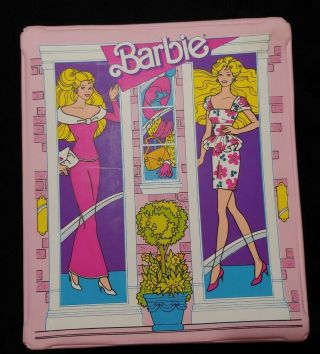 Vintage 1988 Mattel Barbie Doll Fashion Carrying Storage Case Double Sided Pink