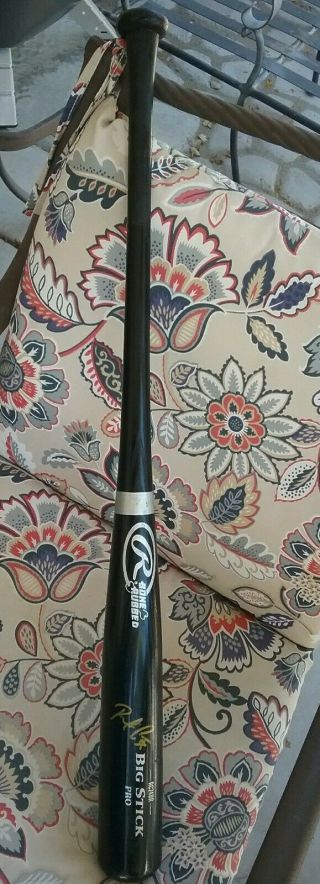 RARE SIGNED CLEVELAND INDIANS ROBERTO PEREZ GAME BAT GOLD GLOVE PROOF 3
