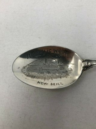 Paye & Baker Sterling Silver Souvenir Spoon Mill Republic Washington 2