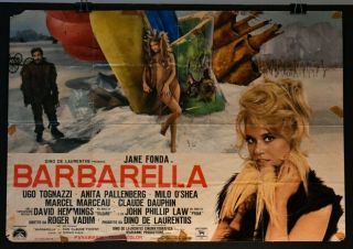 Barbarella Jane Fonda Rare Iconic 1968 Italian Movie Poster