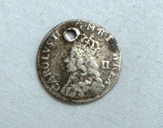 Rare Stuart Britain - Charles Ii - Hammered Silver Twopence Spink 3387 - No Res