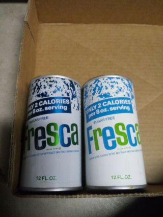 2 Different Rare Vintage Early Straight Steel Fresca By Coca - Cola Soda Pop Cans