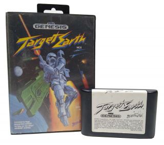 Sega Genesis Video Game Target Earth Cartridge & Case Rare