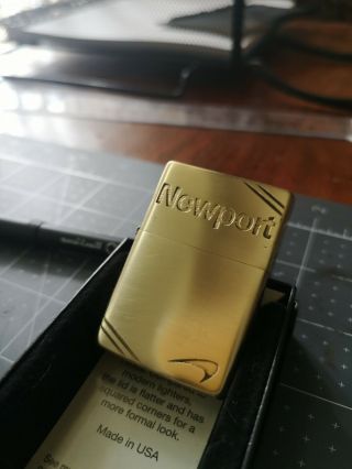 Rare Newport Cigarettes Zippo Lighter Solid Brass Rj Reynolds Camel Limited