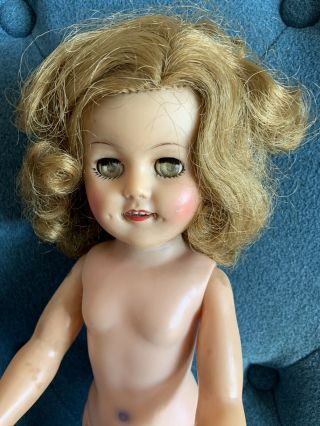 Vintage Shirley Temple Doll 15” With Flirty Eyes