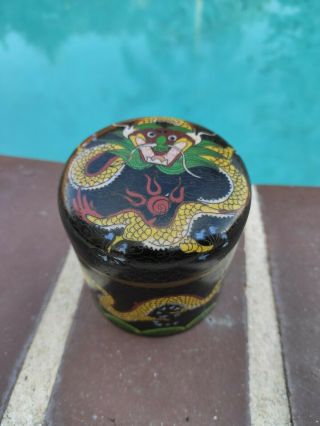 19th C.  Chinese Cloisonne " Dragon Round Box