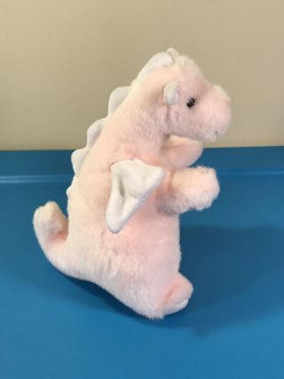 8 " Vintage 1986 Gund Baby Time Pink Dragon Stuffed Animal Plush Toy Rattle