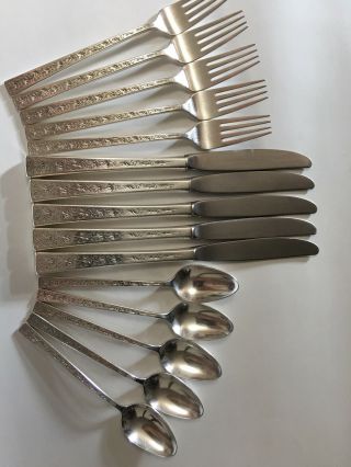 Vintage 1960’s “1847 Rogers Bros” Silverware “silver Lace” Set Of 5 Silver Plate