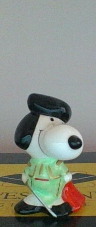 Vintage Peanuts Snoopy " Madador " Determined Ceramic Figurine Rare 1977