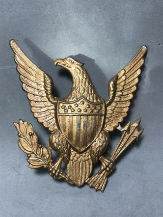 Antique Us Army Militia Shako Helmet Hat Badge Insigia Eagle 1800’s
