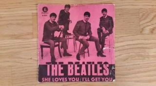 Beatles,  Single,  Sweden,  1963,  She Loves You,  Pinkcover.  Rare