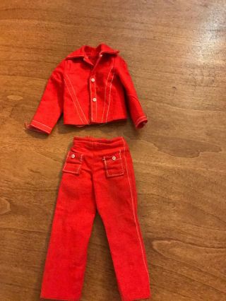 Vintage Barbie Ken Clothing Mod Red Suit