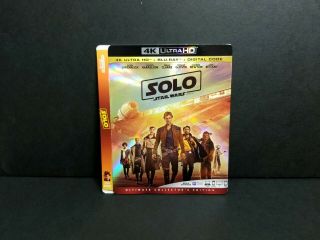 Solo A Star Wars Story 4k Uhd Blu - Ray Slipcover Only.  Oop Rare.  No Discs Or Case