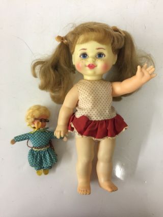 Vintage 1967 Mattel 10.  5 " Buffy & 4 1/2 Tiny Mrs Beasley Rag Doll Mute