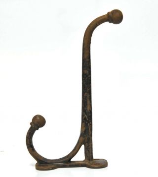 Vintage Large Cast Iron Metal Tack Harness Hat Or Coat Hooks Home Decor 8 1/8in