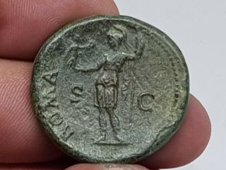 Extremely Rare Ancient Roman Bronze Sestertious Of Vespasian.  17,  8 Gr.  32 Mm