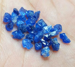 6.  2ct Rare Color Never Seen Before Neon Cobalt Blue Spinel Crystals Specimen