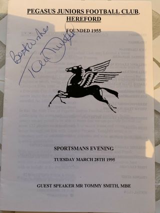 Tommy Smith Signed Sportsman Evening Programme From 28.  03.  1995 Rare L@@k