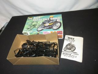 Vintage 1:16 Bsa Grand Prix Racer Motorcycle Plastic Model Kit Rare Unassembled