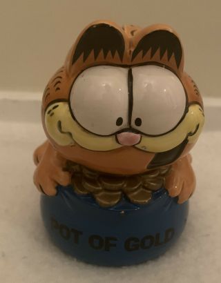 1981 Vintage And Rare Garfield Enesco Pot Of Gold Piggy Bank Porcelain