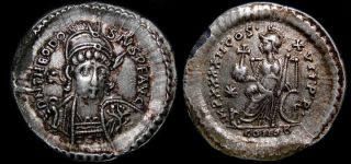 Rare Collectible Roman Coin,  Theodosius Ii,  Ar Fouree Solidus,