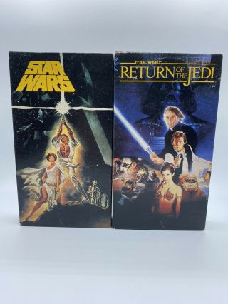 Star Wars & Star Wars: Return Of The Jedi (vhs,  1990) Rare Oop