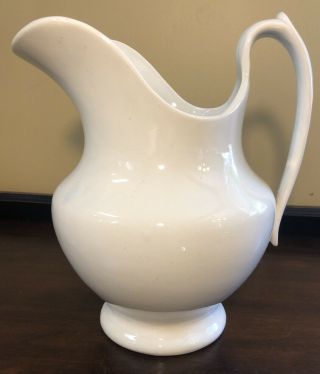 Unmarked White Ironstone 9 1/2” Pitcher