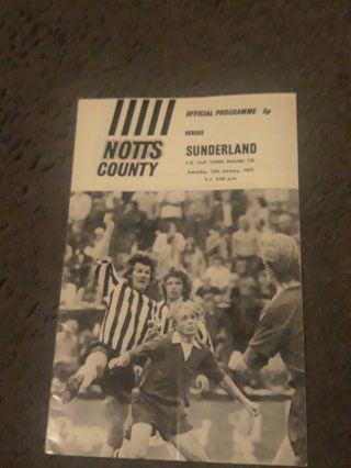 Notts County V Sunderland 1972/73 Fa Cup Football Programme Rare