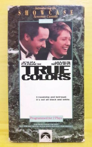True Colors : Screener Cassette - Vhs 1991 Programmed For 2 Plays Rare Screener