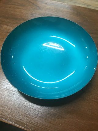 Reed And Barton Silver Plate 194 Teal Enamel Bowl