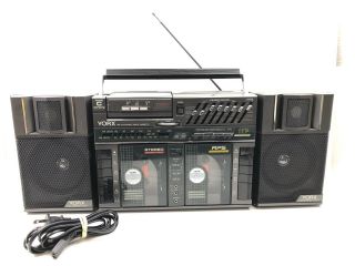 Rare Vintage Yorx Bp1000 Triple Cassette Boombox Stereo W Walkman Am/fm Radio