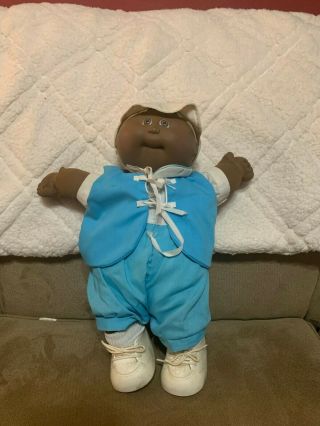 African American Cabbage Patch Kid Cpk Doll Coleco Vintage Black Boy 1985