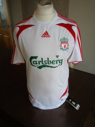 Liverpool 2007 Adidas White Away Shirt 34 - 36 " Bnwt Unworn & Tagged Rare