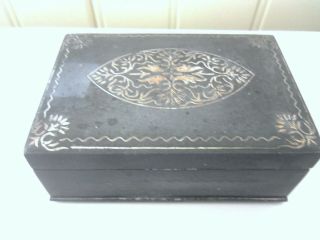Fine Old Sterling Silver Inlaid Bidri Ware Box