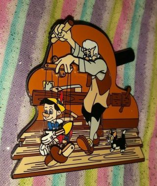 Wdw Disney World Pinocchio W/figaro Cat Movable Collectible Pin Rare /le