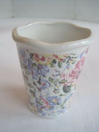 Rare Laura Ashley Quartet Porcelain Cup Tumbler Floral Roses Pink Minty