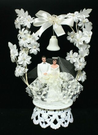 Vintage Wedding Cake Topper Bride And Groom 1960 
